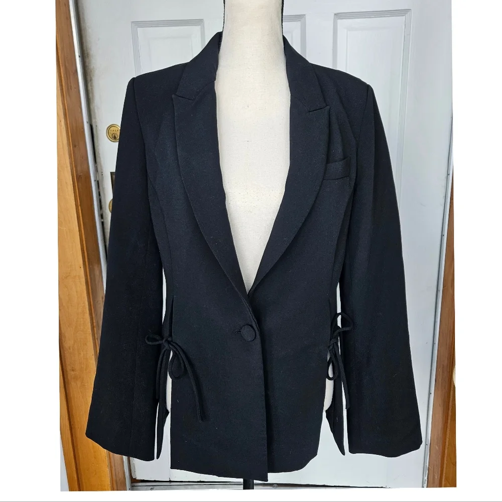 Prabal Gurung Black Tie Blazer, Size 8 - Picture 6 of 15